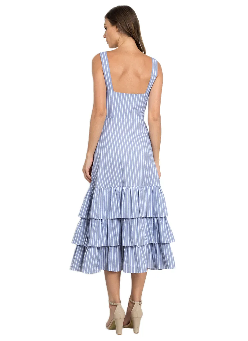 Hamptons Tiered Summer Dress (Powder Blue)