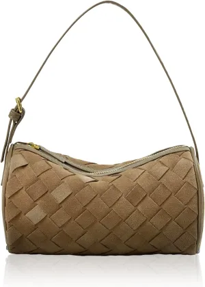 Handwoven Clutch Bag for Women Genuine Leather Evening Purse with Top Handle for Formal Events and Dinners