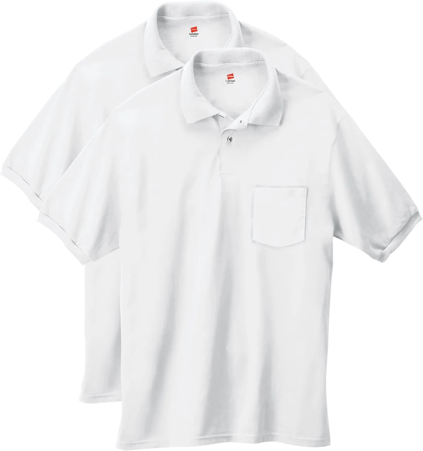 Hanes mens Short-sleeve Jersey Pocket (Pack of 2) polo shirts, White, XX-Large US