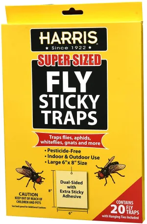 Harris Super Sized Fly Sticky Traps (20 Pack)