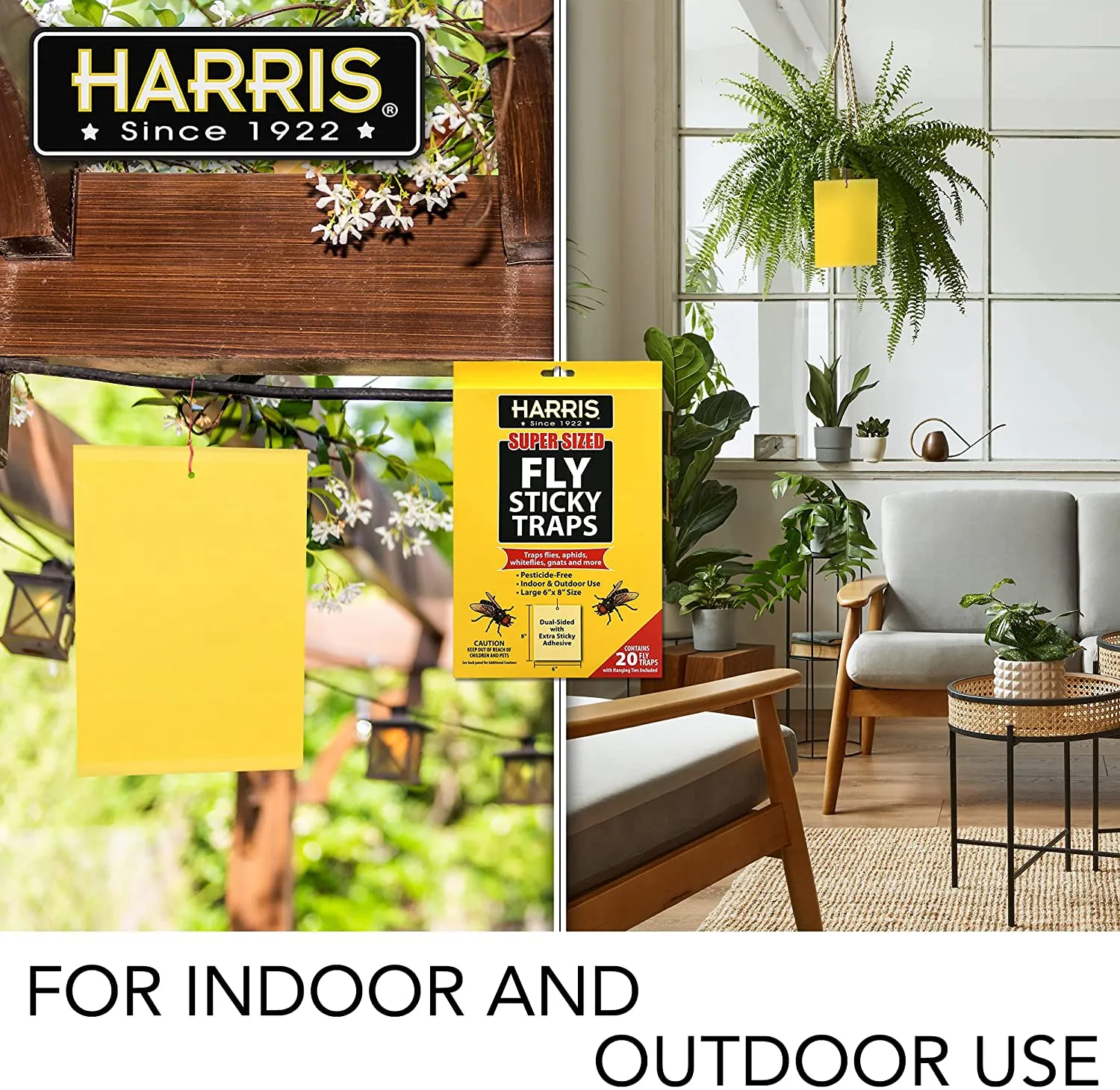 Harris Super Sized Fly Sticky Traps (20 Pack)