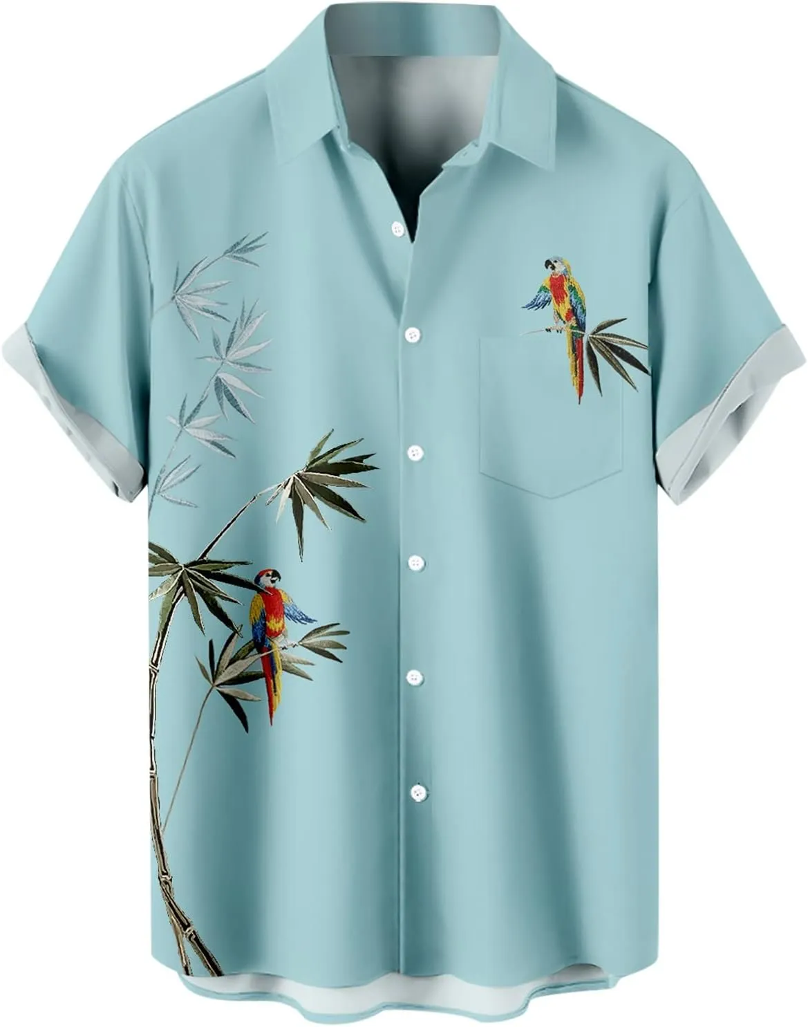 Hawaiian Shirts for Men Button Down Vintage Casual Short Sleeve Fashion Breathable Tropical Beach Tops