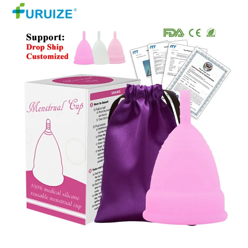 Hot Sale Menstrual cup for Women Feminine hygiene Medical 100% silicone Cup Menstrual reusable lady cup copa menstrual than pads