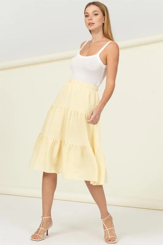 HYFVE Call It a Day Tiered Midi Skirt