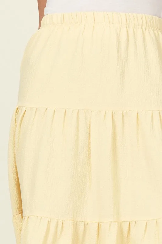 HYFVE Call It a Day Tiered Midi Skirt
