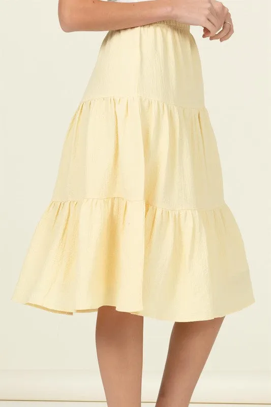 HYFVE Call It a Day Tiered Midi Skirt