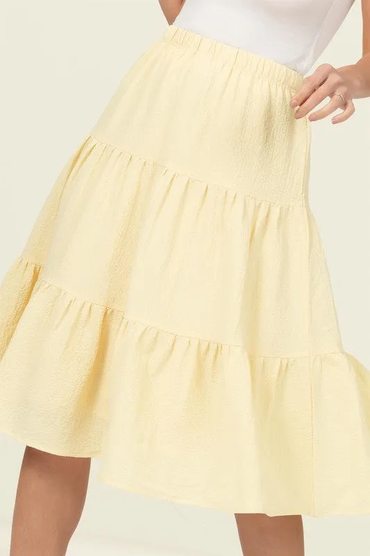 HYFVE Call It a Day Tiered Midi Skirt