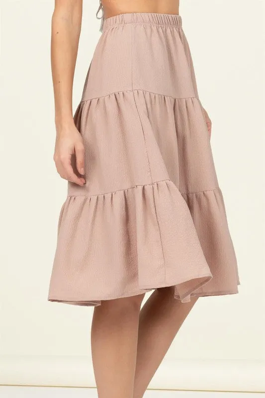 HYFVE Call It a Day Tiered Midi Skirt