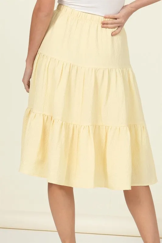 HYFVE Call It a Day Tiered Midi Skirt