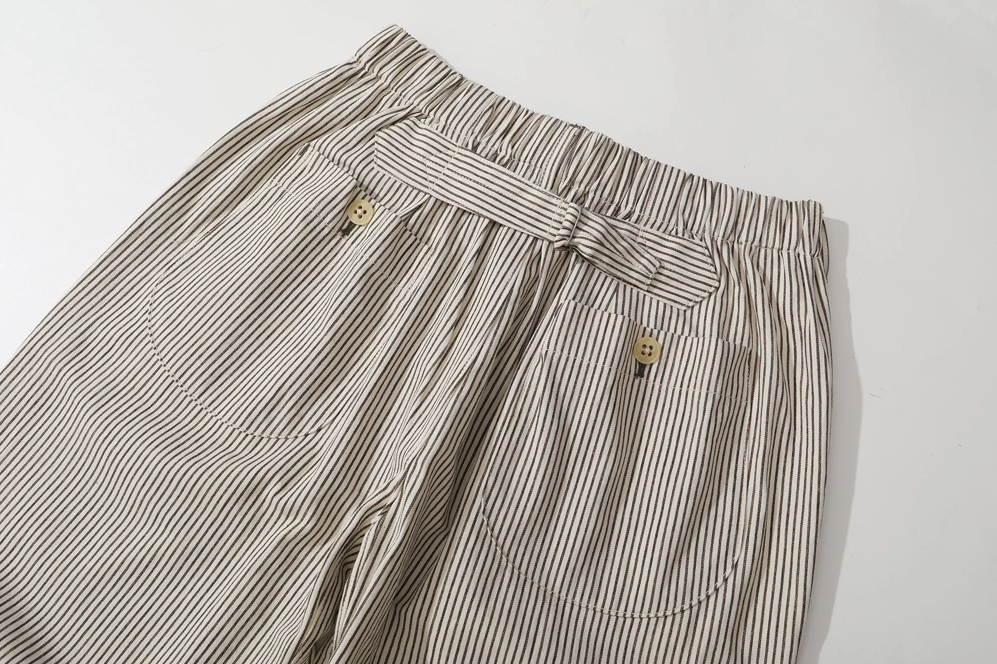 Incense Harbour Tuck Pants - 2mm Brown Stripe