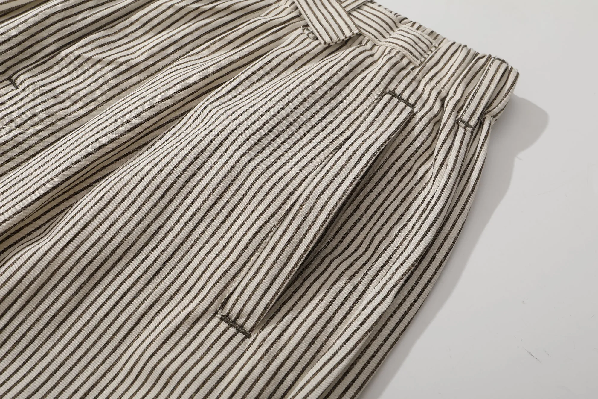 Incense Harbour Tuck Pants - 2mm Brown Stripe