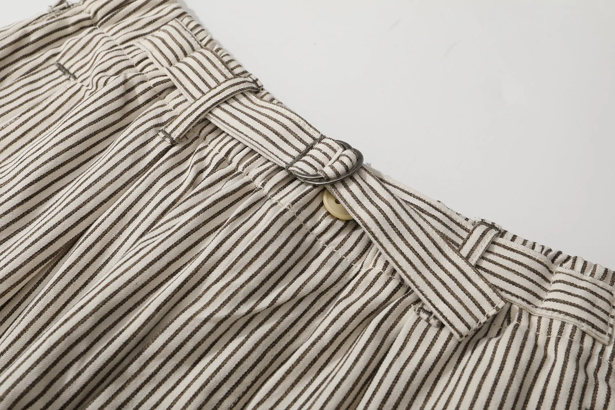 Incense Harbour Tuck Pants - 2mm Brown Stripe