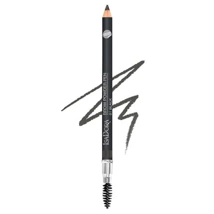 Isa  Dora Brow Pencil - Eyebrow powder in pencil form - Thick and defined eyebrows - Long-lasting results - With eyebrow brush - Hair drawing with eyebrow pencil - Black