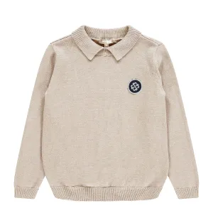 Jaybee natural Textured Knit Polo