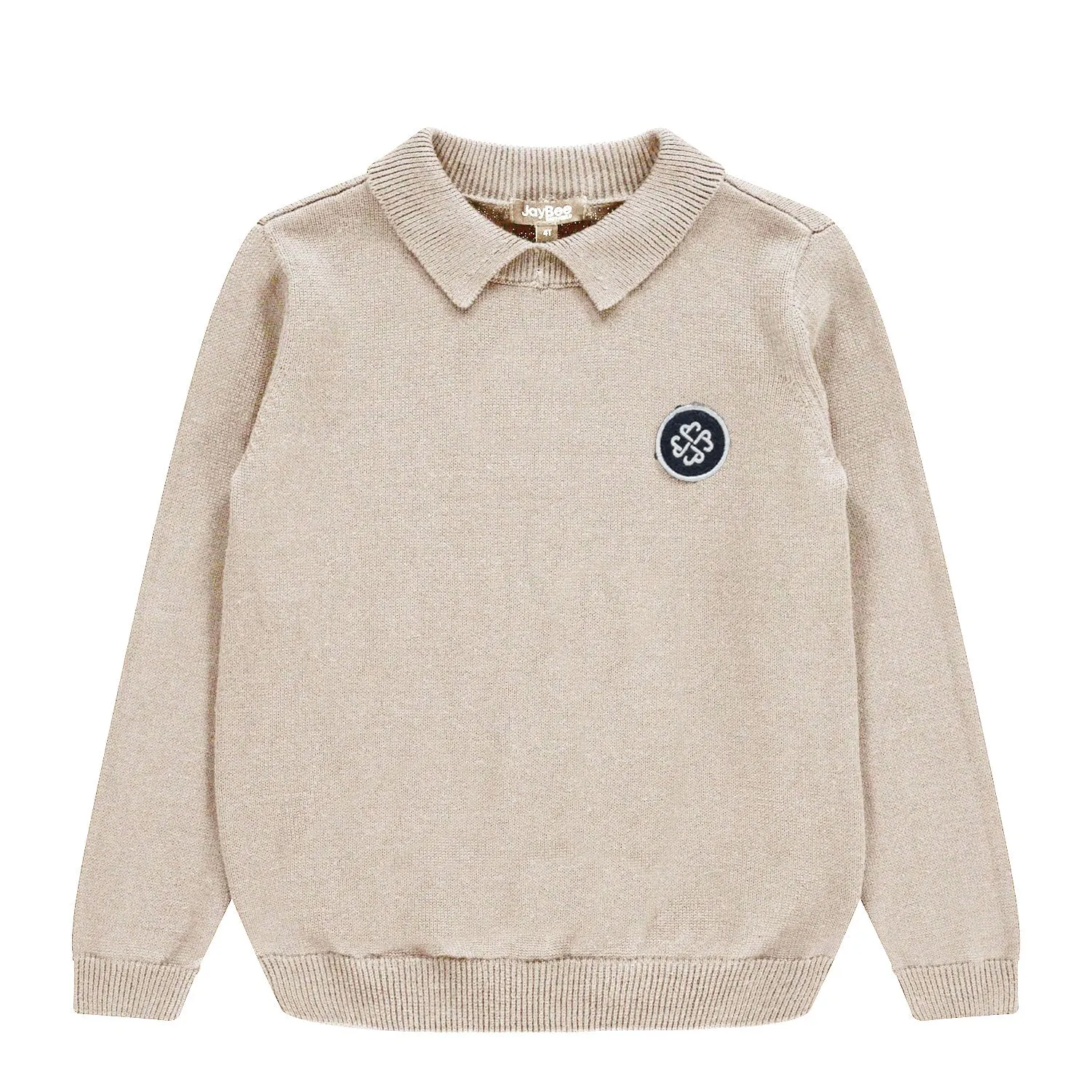 Jaybee natural Textured Knit Polo