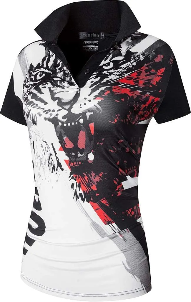 jeansian Women's Sport Polo Tee Shirts T-Shirts Tshirt Tops Poloshirt Golf Tennis Bowling Jersey Quick Dry SWT251