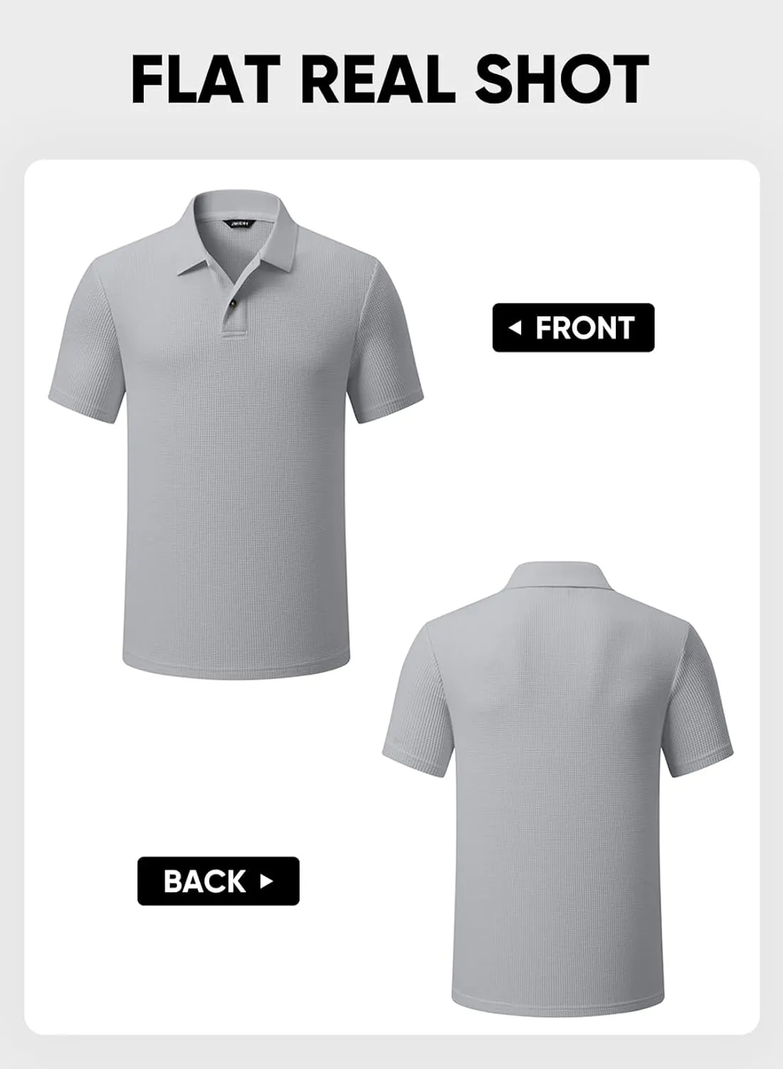 JMIERR Men's Waffle Polo Shirts Summer Casual Short Sleeve T-Shirt Button Up Solid Color Henley Shirts