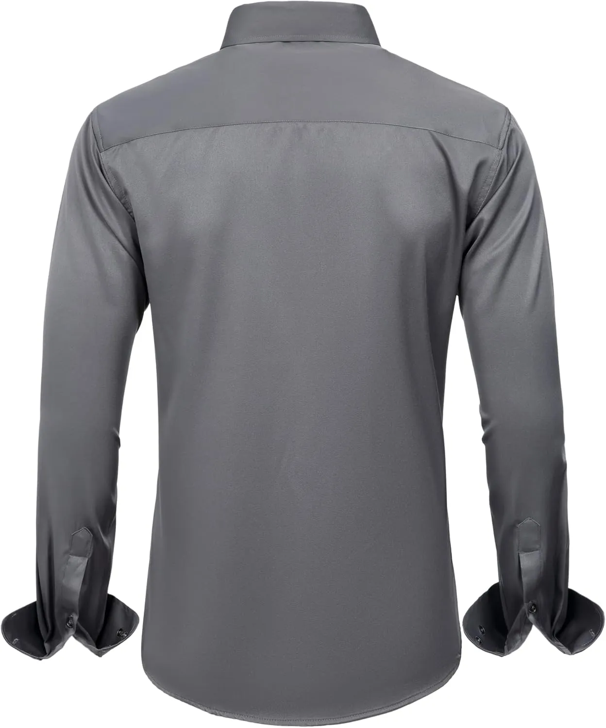 J.VER Men's Dress Shirts Solid Long Sleeve Stretch Wrinkle-Free Formal Shirt Business Casual Button Down Shirts