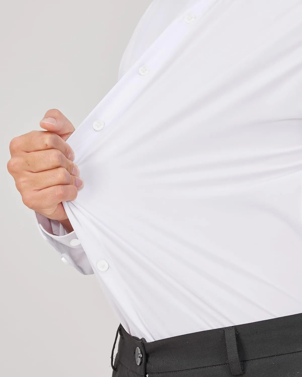 J.VER Men's Dress Shirts Stretch Long Sleeve Formal Shirt Solid Business Casual Button Down Shirts for Wedding Prom