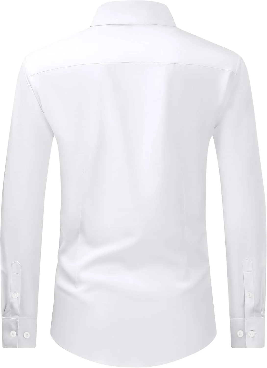 J.VER Men's Dress Shirts Stretch Long Sleeve Formal Shirt Solid Business Casual Button Down Shirts for Wedding Prom