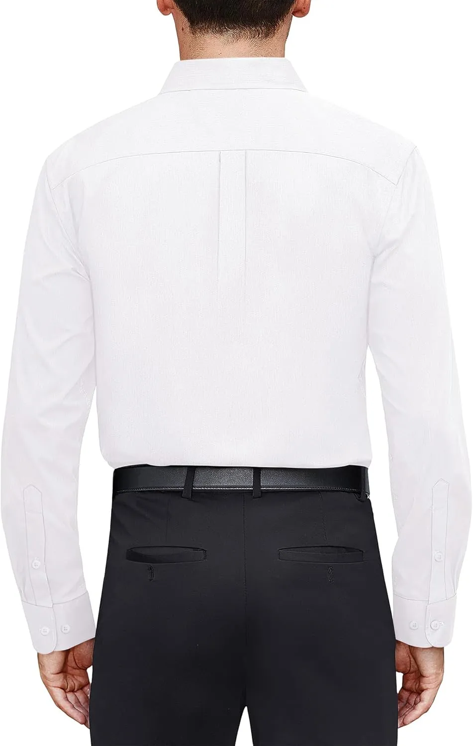 J.VER Men's Dress Shirts Stretch Stain Shield Long Sleeve Solid Formal Shirt Business Casual Button Down Shirts