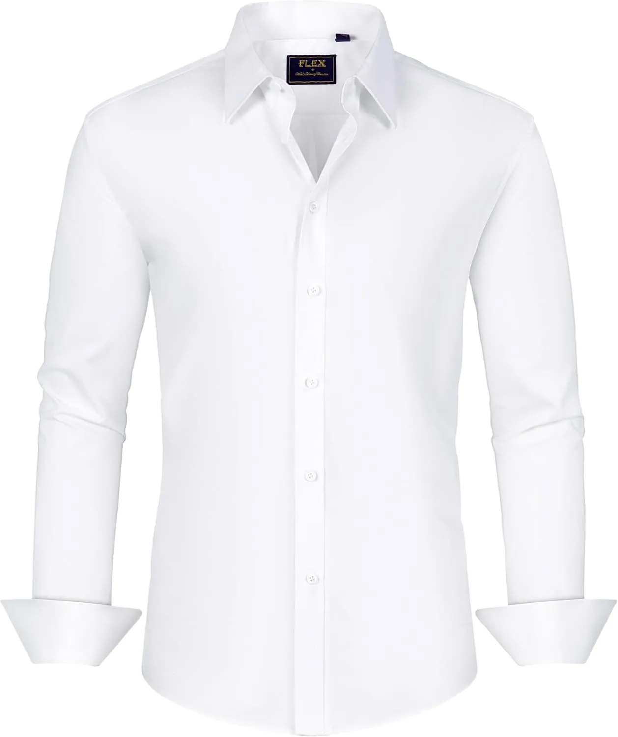 J.VER Men's Dress Shirts Stretch Stain Shield Long Sleeve Solid Formal Shirt Business Casual Button Down Shirts