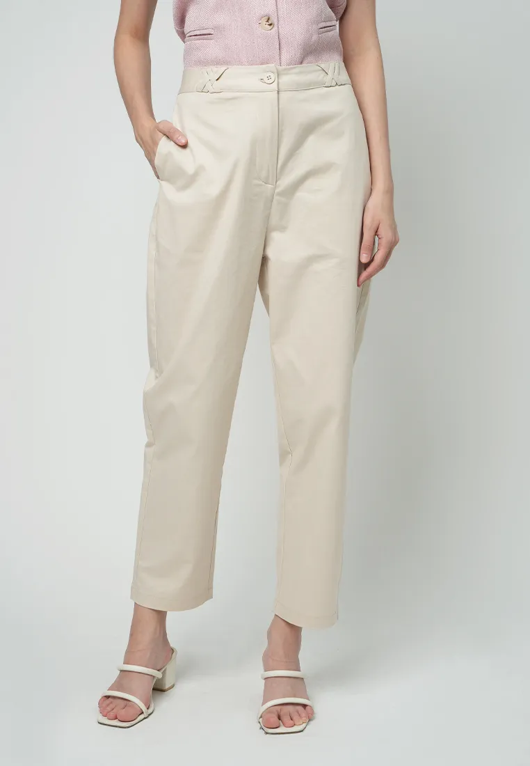 Kailee Relaxed Pants with Criss-Cross Waistband Detail