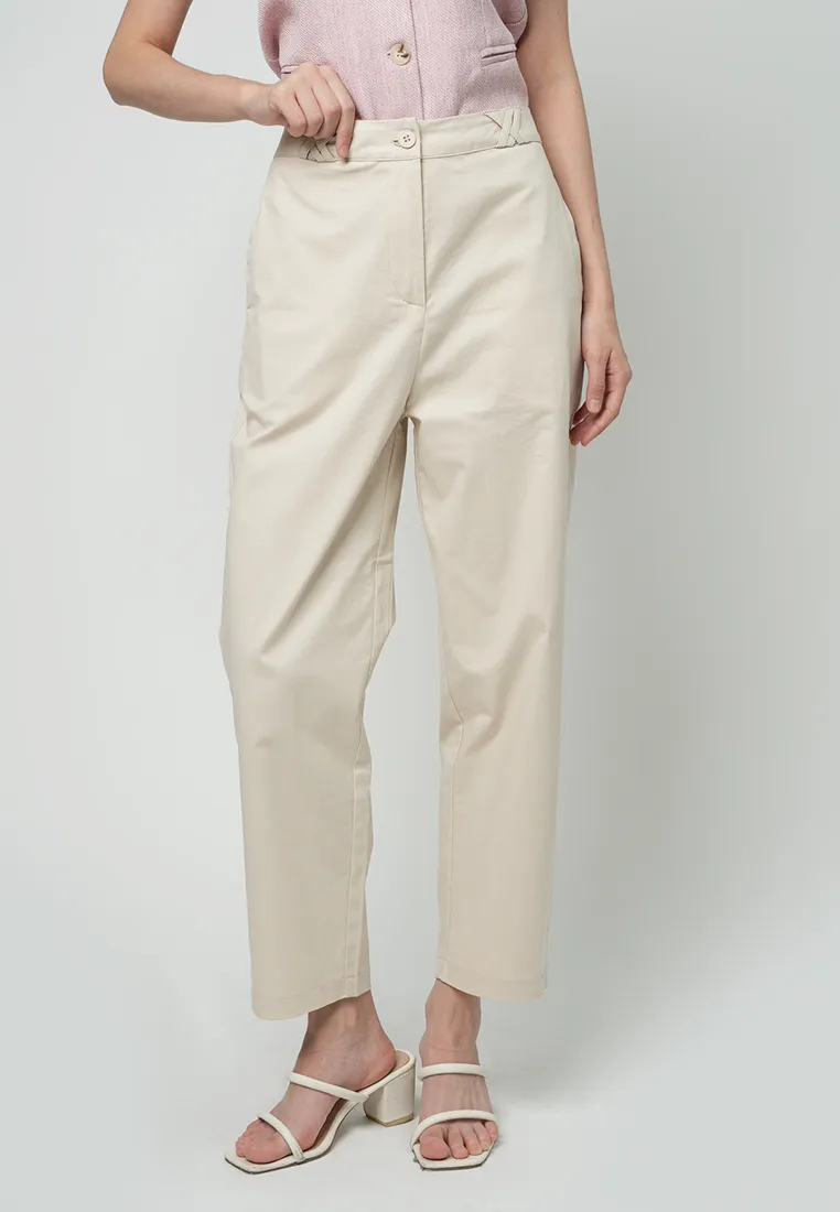 Kailee Relaxed Pants with Criss-Cross Waistband Detail