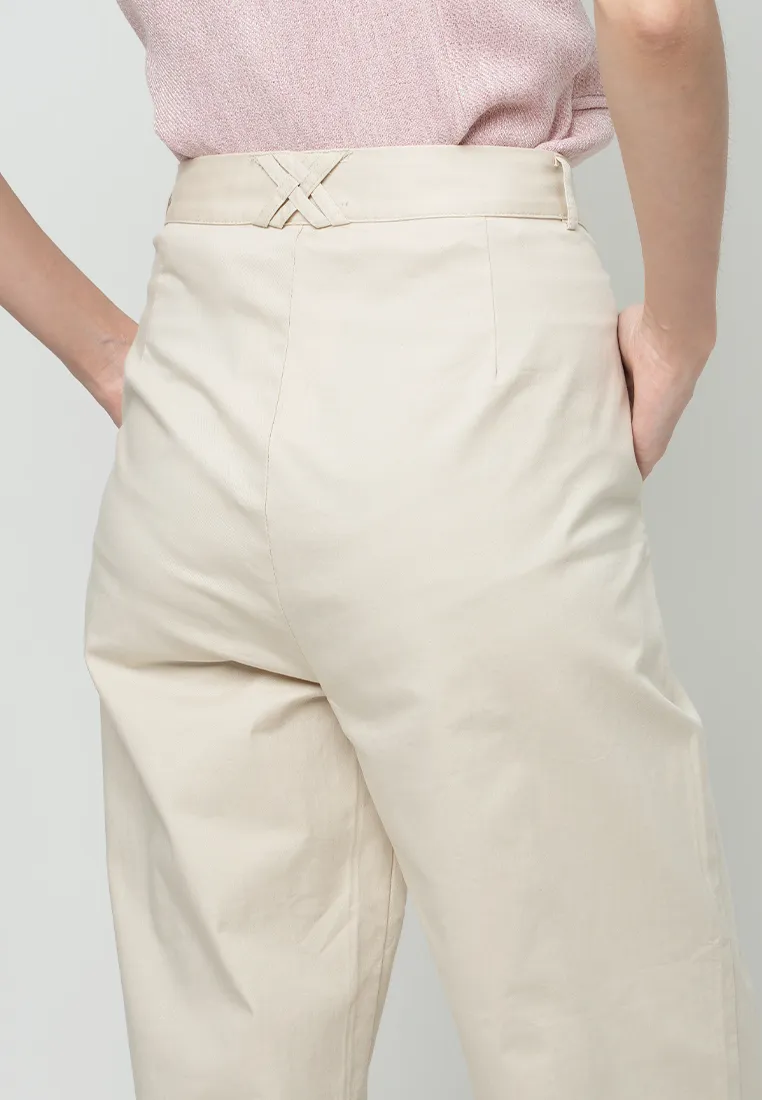 Kailee Relaxed Pants with Criss-Cross Waistband Detail
