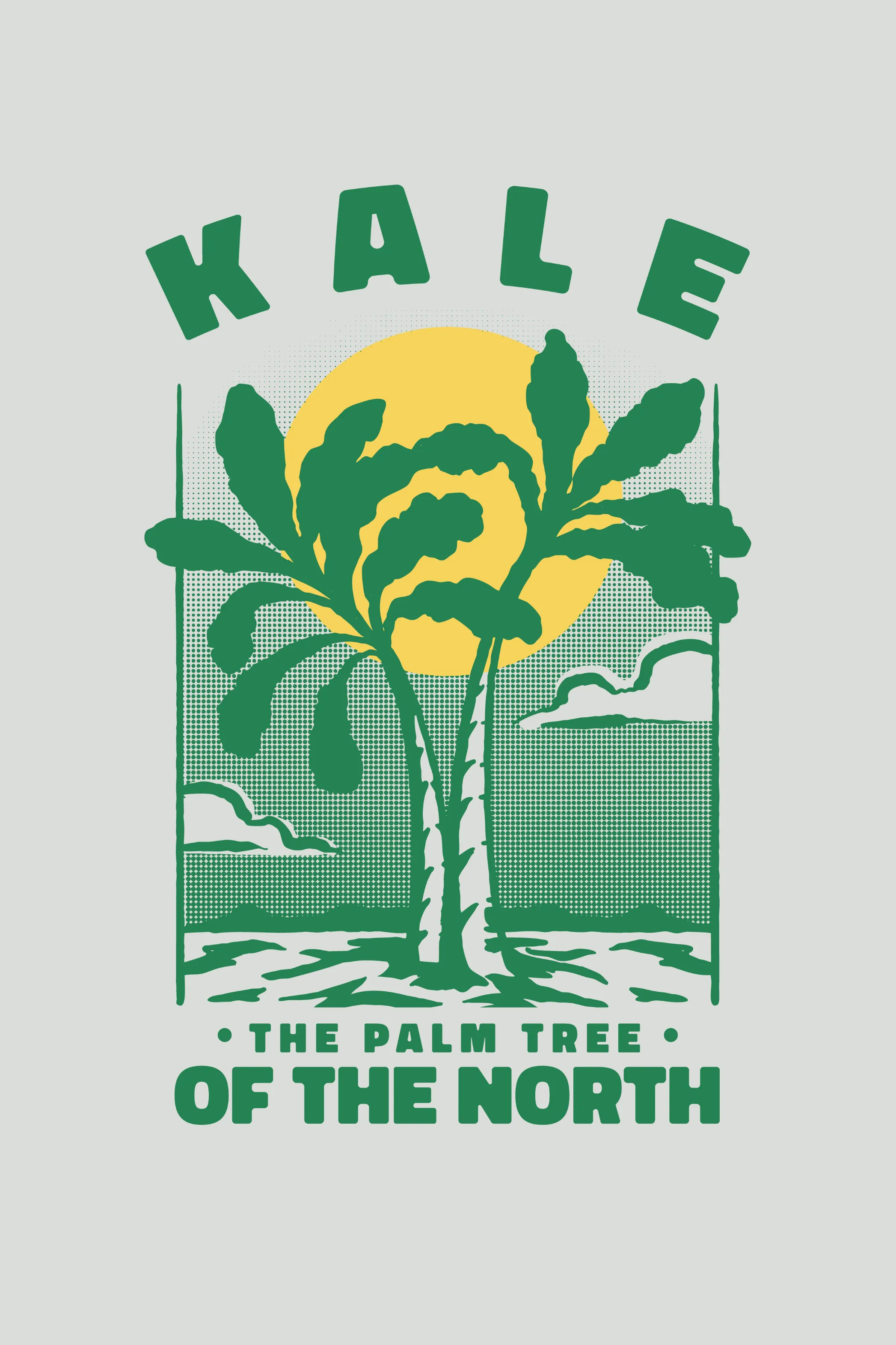 Kale Palm Printed Scoop Neck T-shirt for women