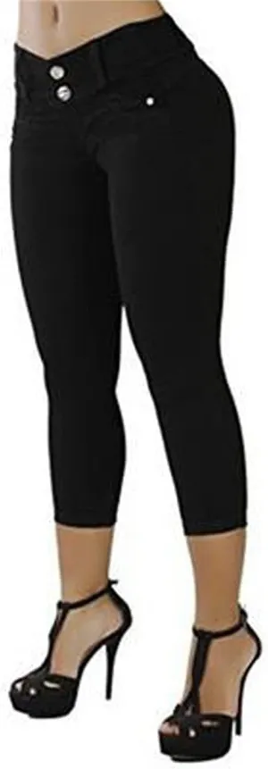 Kaxiya2021 Women's Skinny Jeans High Waist Stretch Denim Pants Hip-Up Pull-On Ankle Cropped Trousers Wide Band Leggings