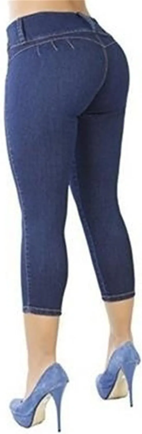 Kaxiya2021 Women's Skinny Jeans High Waist Stretch Denim Pants Hip-Up Pull-On Ankle Cropped Trousers Wide Band Leggings
