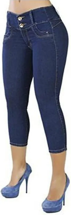Kaxiya2021 Women's Skinny Jeans High Waist Stretch Denim Pants Hip-Up Pull-On Ankle Cropped Trousers Wide Band Leggings
