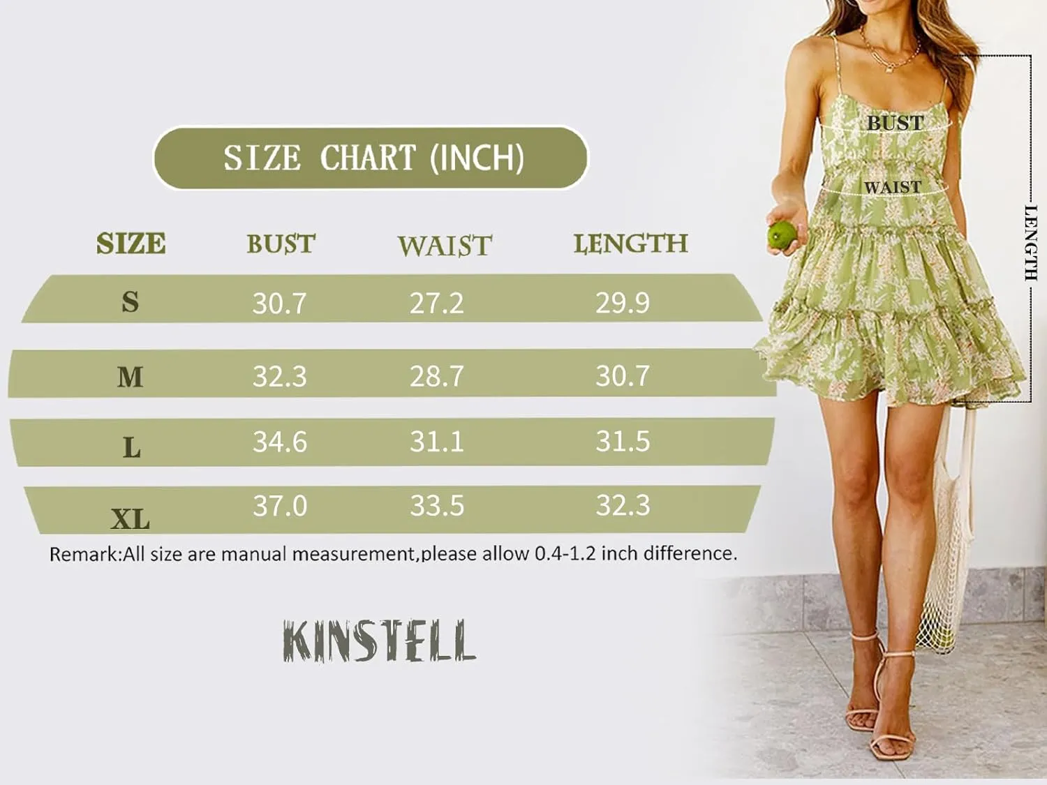 kinstell Women's Boho Spaghetti Strap Ruffle Square Neck Bowknot Backless Sleeveless Elegant Flowy Mini Short Skater Dresses