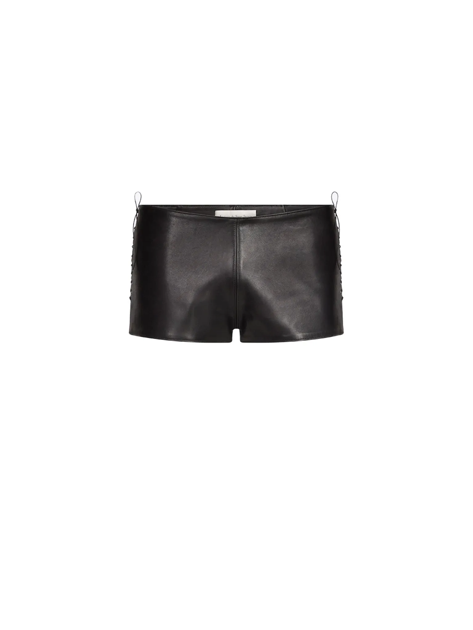 Lace-Up Micro Shorts in Leather