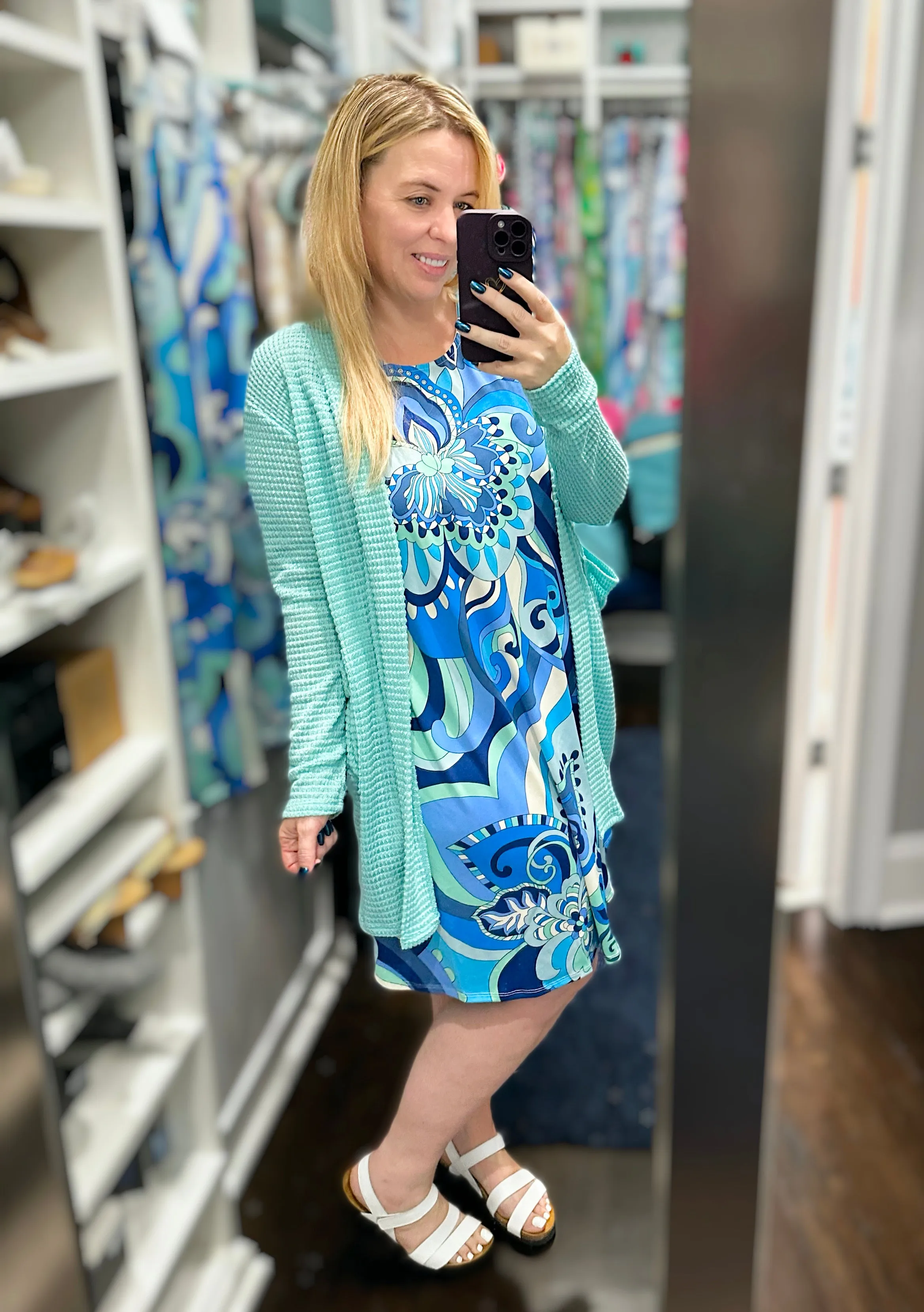 Large Retro Floral Print Sleeveless Tank Swing Dress