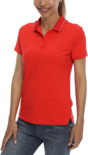 LastFor1 Women's Golf Polo Shirts Short Sleeve Sports Shirts Quick Dry 3-Button Casual Athletic T-Shirt