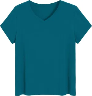 Latuza Women's Petite Tops Bamboo Viscose Pajama Sleep Shirt Petite Size