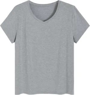 Latuza Women's Petite Tops Bamboo Viscose Pajama Sleep Shirt Petite Size