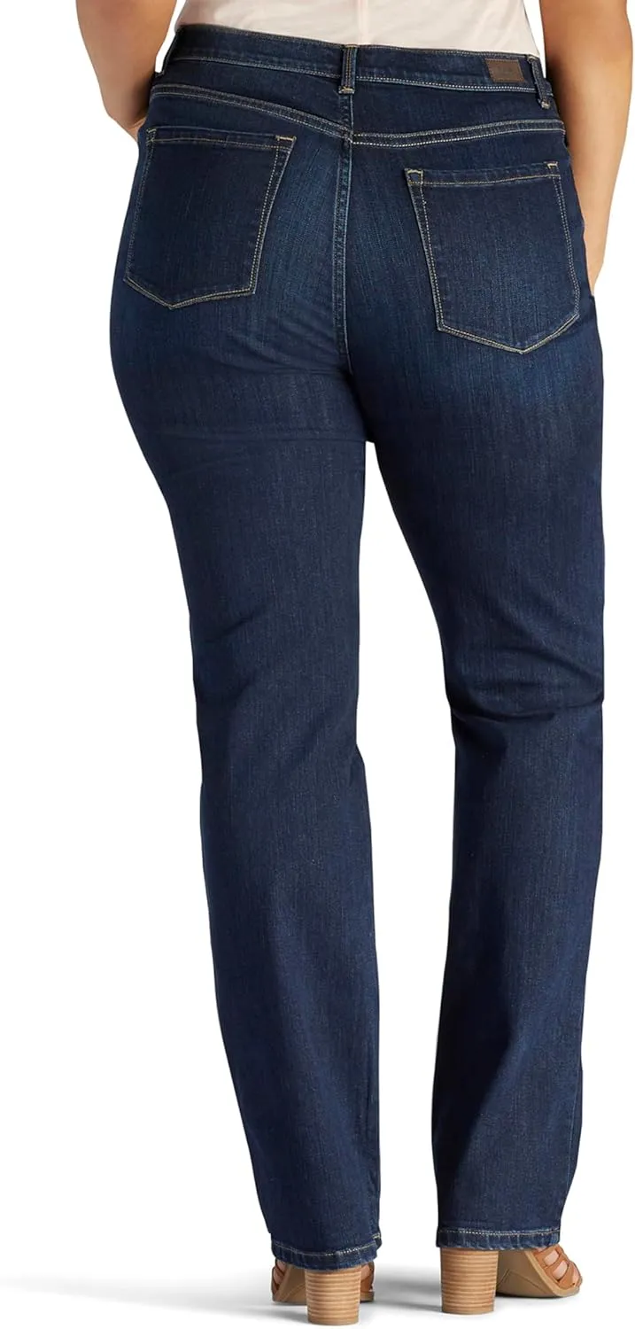 Lee Womens Plus Size Instantly Slims Classic Relaxed Fit Monroe Straight Leg Jean