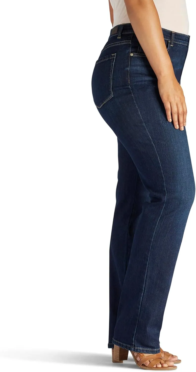 Lee Womens Plus Size Instantly Slims Classic Relaxed Fit Monroe Straight Leg Jean