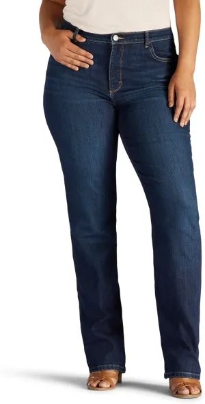 Lee Womens Plus Size Instantly Slims Classic Relaxed Fit Monroe Straight Leg Jean