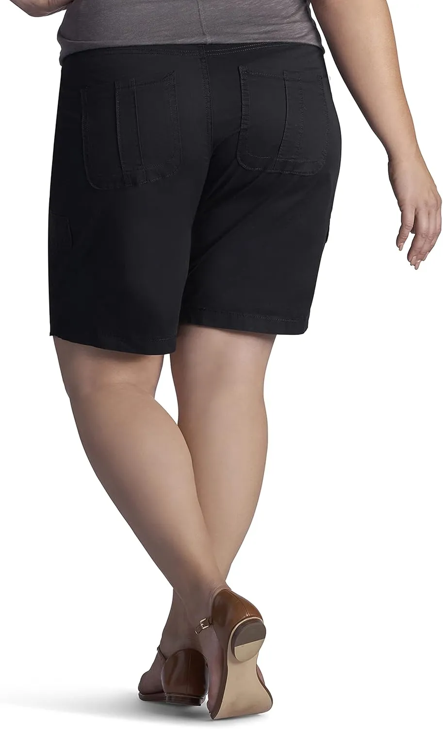 Lee Women's Plus Size Relaxed Fit Avey Knit Waist Cargo Bermuda Short
