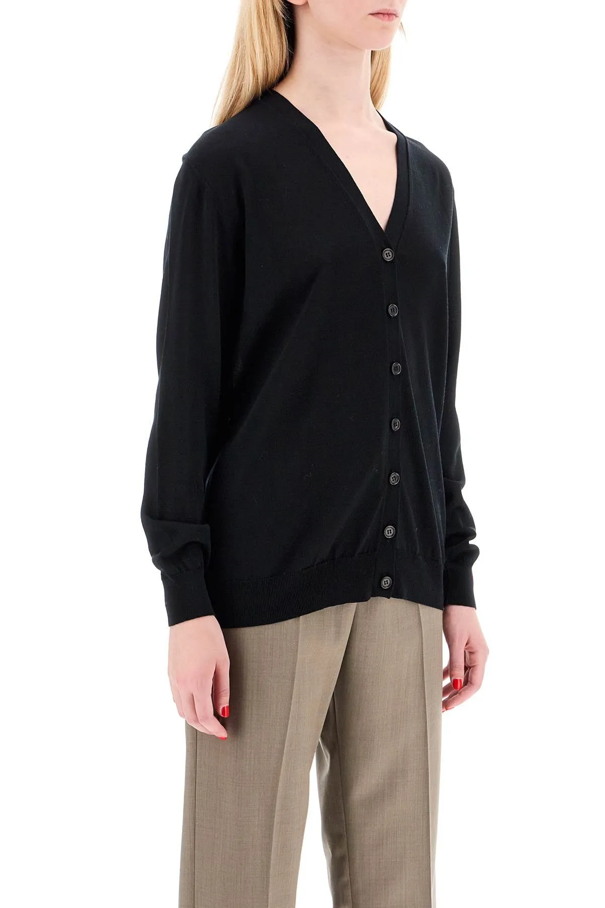 lightweight wool cardigan 0001 NERO