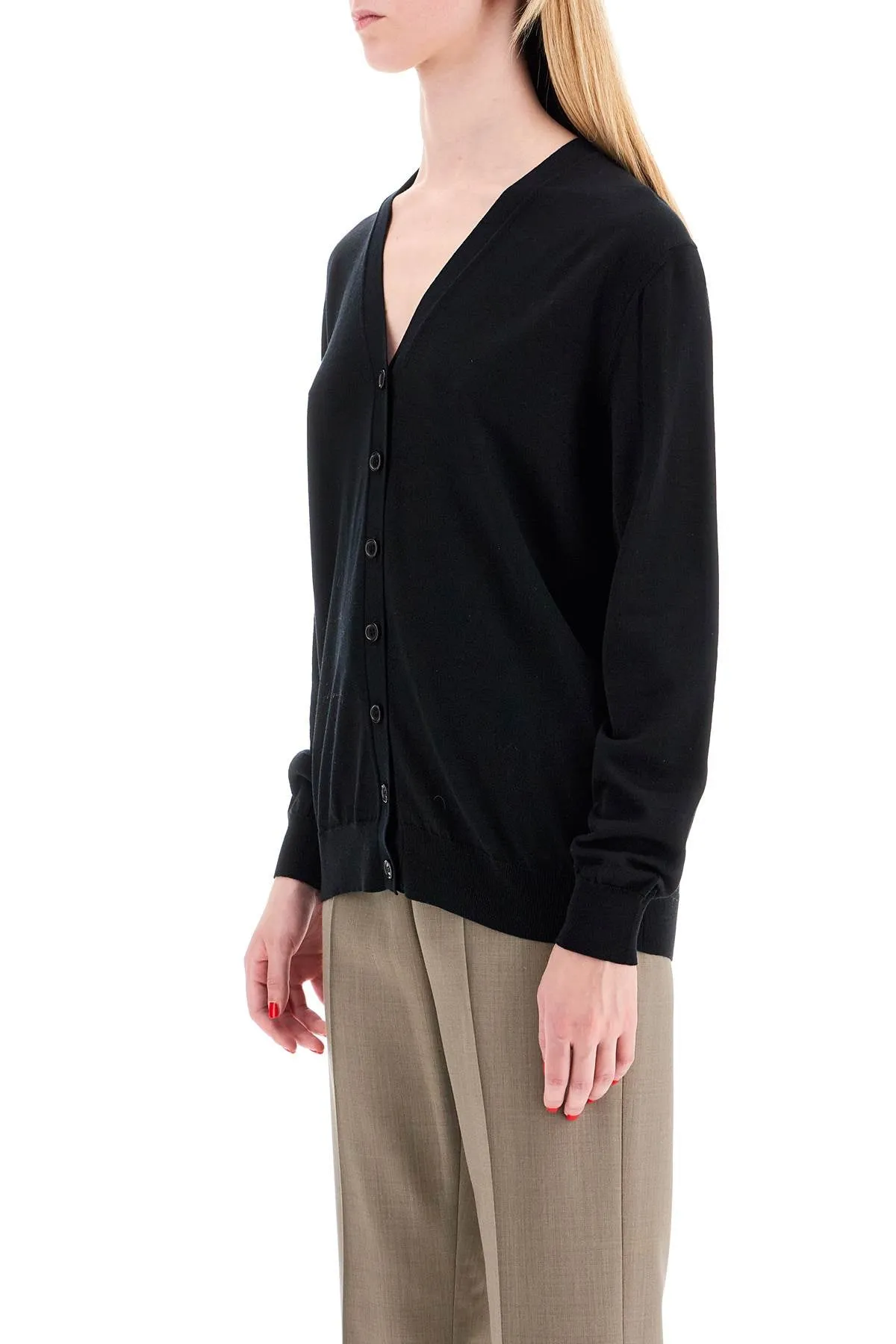 lightweight wool cardigan 0001 NERO