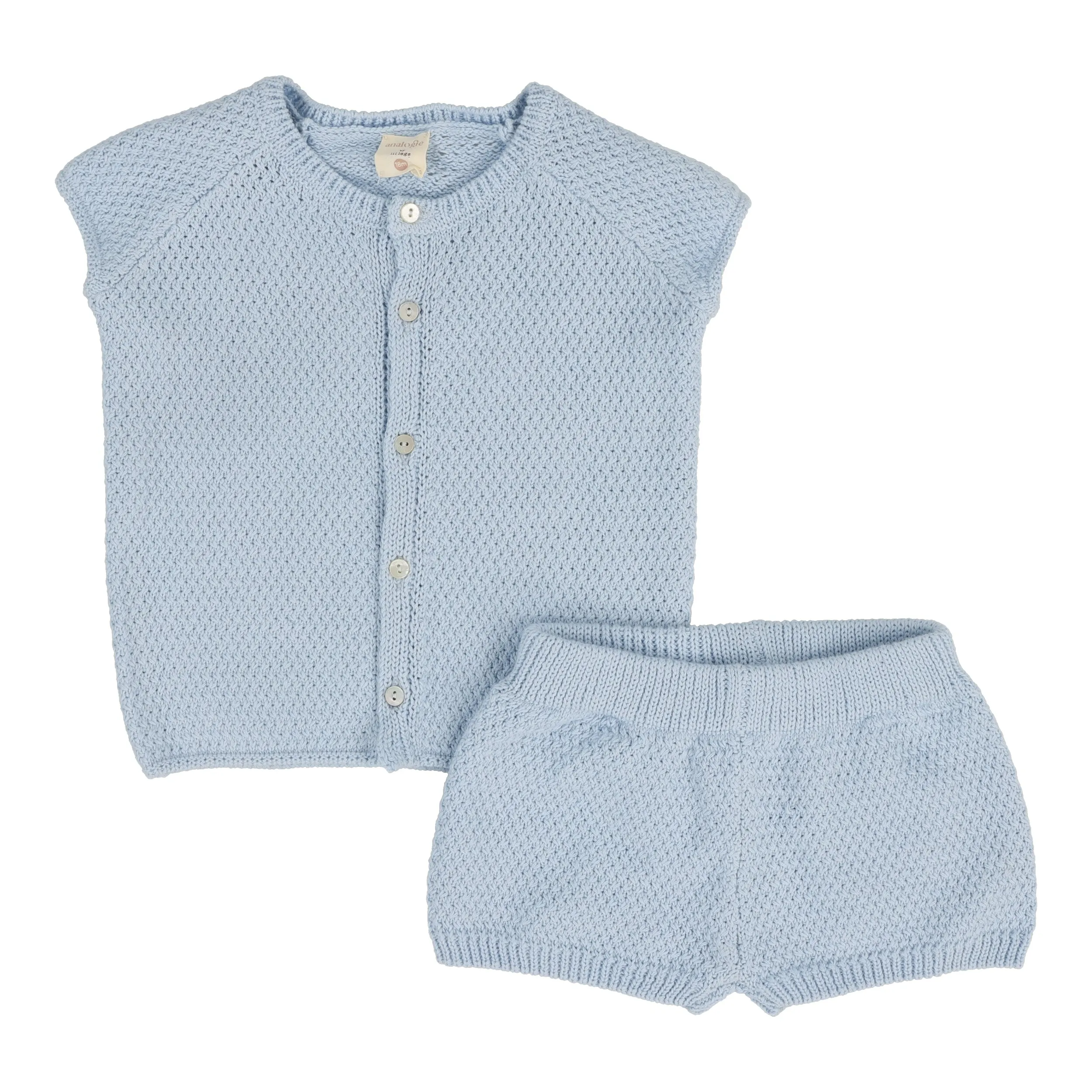 Lil Legs Analogie Light Blue Boys Knit Set
