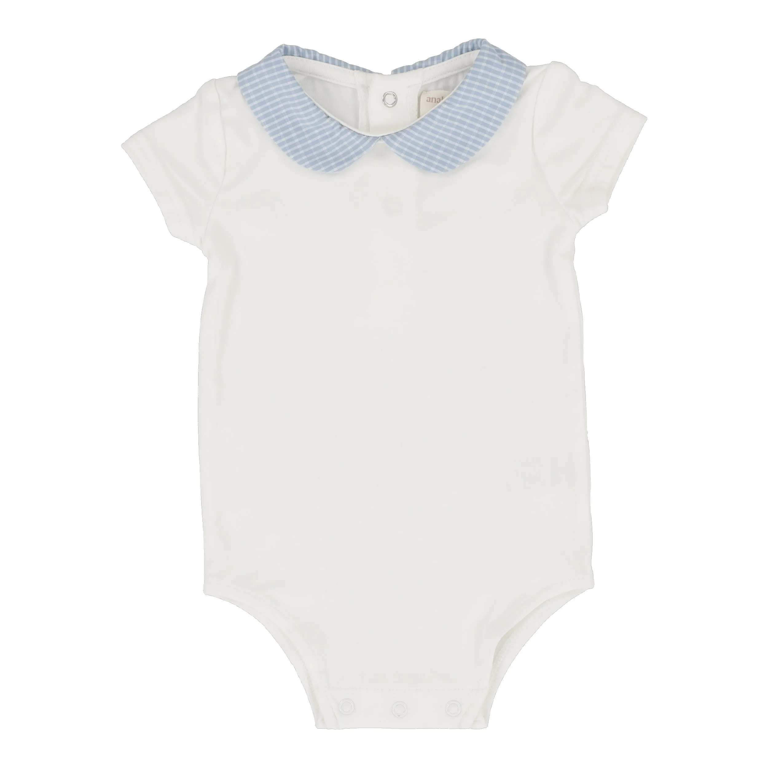Lil Legs Analogie Light Blue Windowpane Collar Onesie