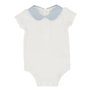 Lil Legs Analogie Light Blue Windowpane Collar Onesie