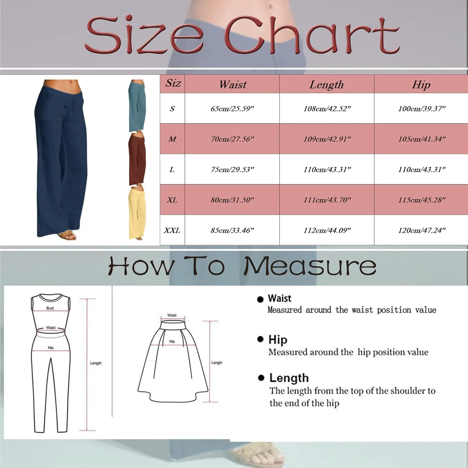 Linen Pants Women Loose Wide Leg Trousers with Pockets Relaxed Fit Breathable Cotton Blend Casual Summer Beachwear