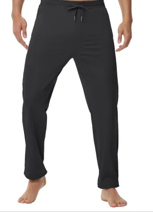 Long Joggers Pants Zipper Pockets Black